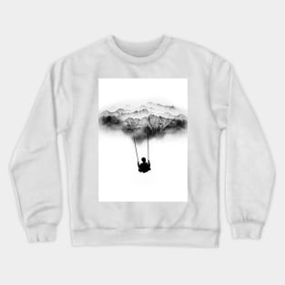 Black and White Mountain Swing Crewneck Sweatshirt